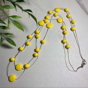 3 for $15.  Bright  yellow summer delicate necklace.  Two strands.